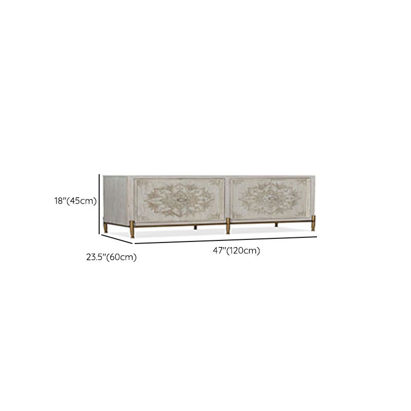 White Knobs Wood Cabinets Included Accent Cabinet with Straight Legs