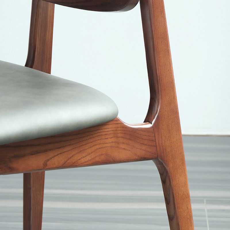 Silla de comedor moderna con respaldo abierto, silla lateral sin brazos de comedor de madera para el hogar