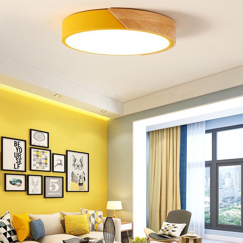 1-Light Round Flush Mount Light Modern Style Acrylic Flush Mount Lighting Fixtures