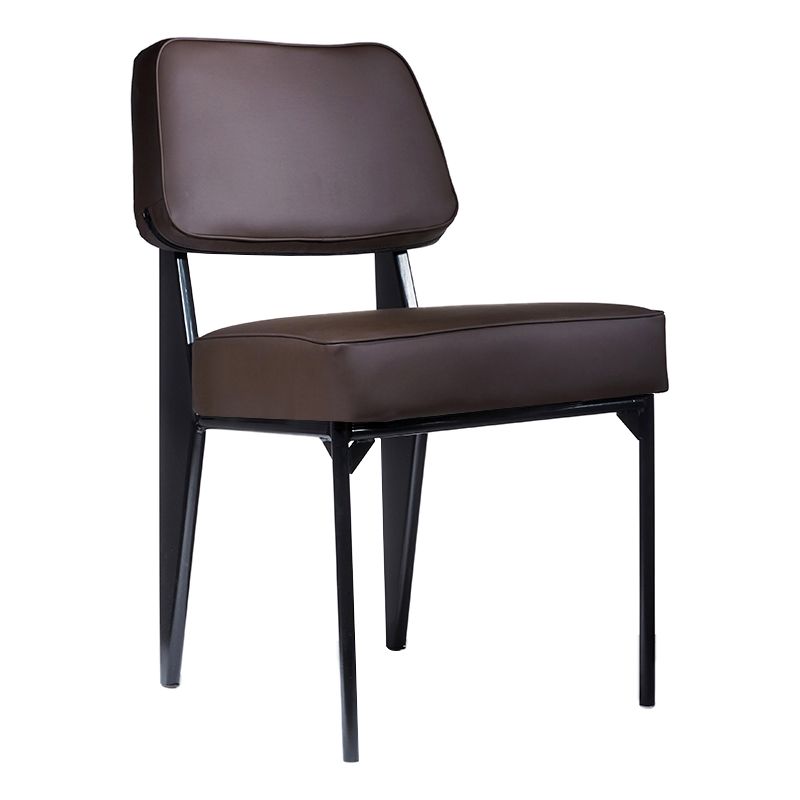 Chaise d'appoint scandinave à dossier ouvert, chaise de salle à manger rembourrée en métal