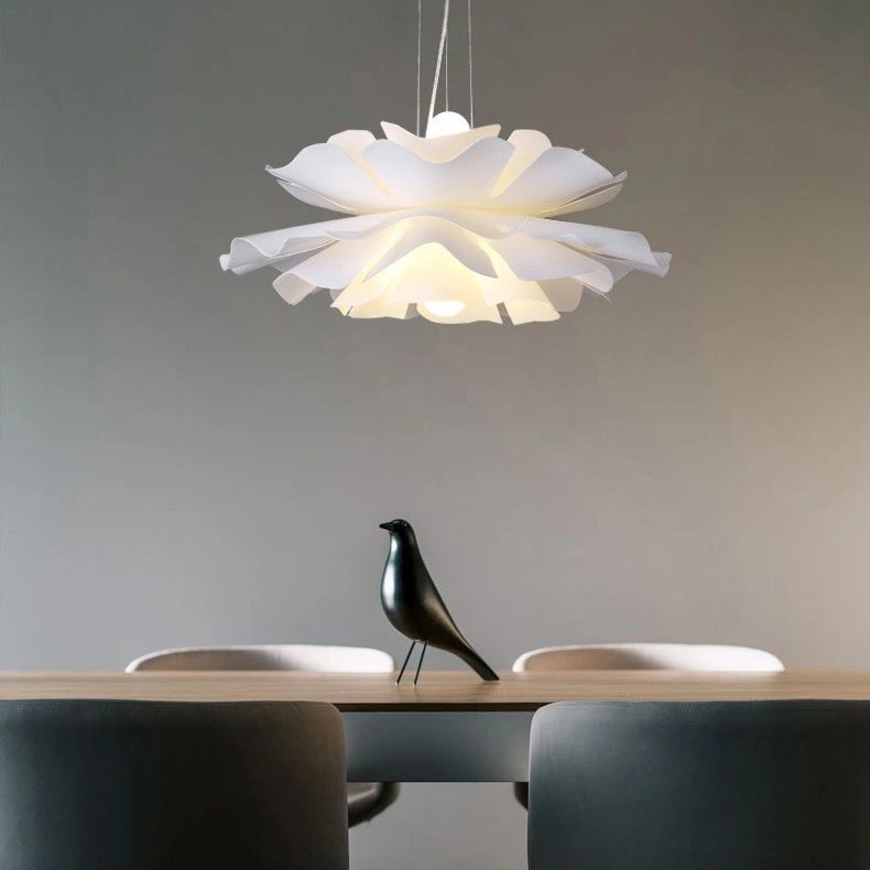Modern Minimalist Style Blossoming Flower Hanging Pendant Lights Metal 2 Lights Pendant Light for Living Room
