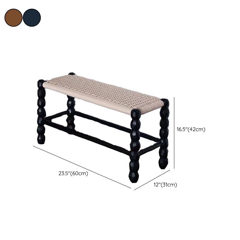 Tropical Seating Bench Solid Wood 12 Inch Width Rectangle Seating Bench