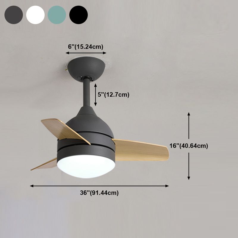 Geometrie plafondventilator licht Kinderstijl metalen metalen Led LED -licht Licht voor een slaapkamer voor slaapkamer
