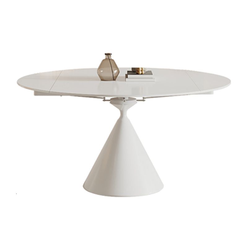 Contemporary 1/4/5/7 Pieces Furniture Round Stone Dining Set in White