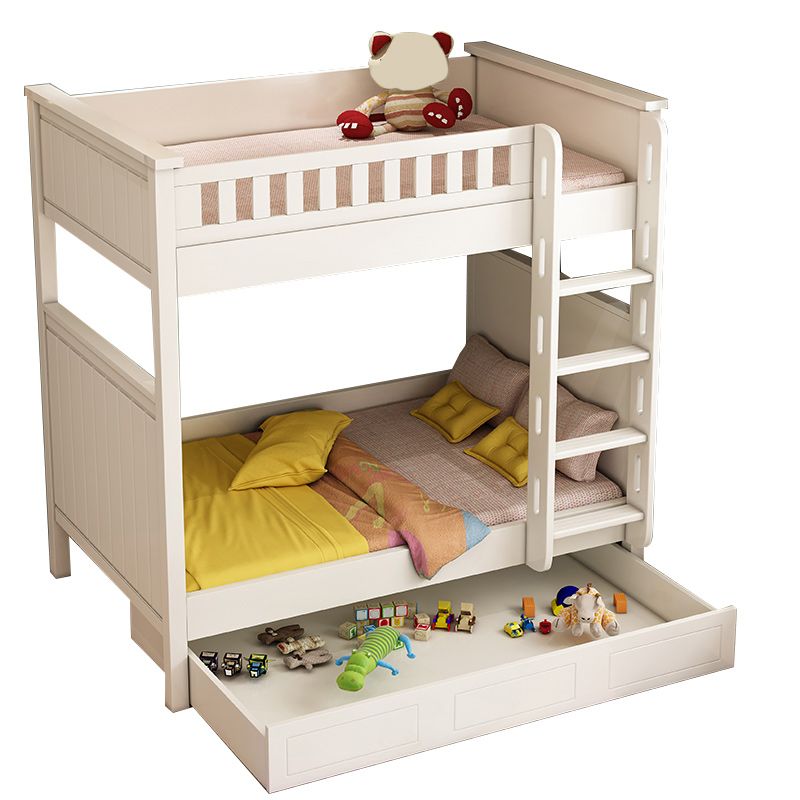 Wood Mattress Included Bunk Bed Solid Color Rectangular Bunk Bed