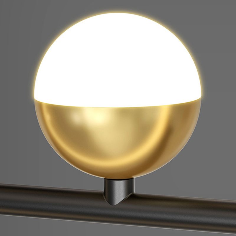 Luce a sospensione dell'isola a led nera nella moderna luce a sospensione lineare in alluminio in alluminio con ombra silicone