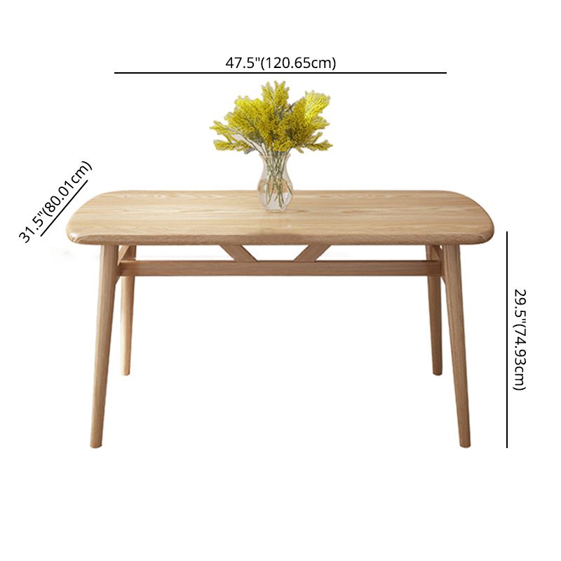 Standard Wood Top Dining Set with 4 Light Brown Wood Legs Base for Dining Furniture