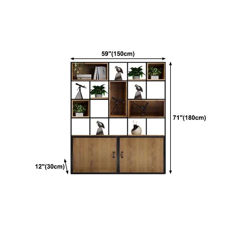Industrial Style Bookshelf Solid Wood Open Back Bookcase for Home Office