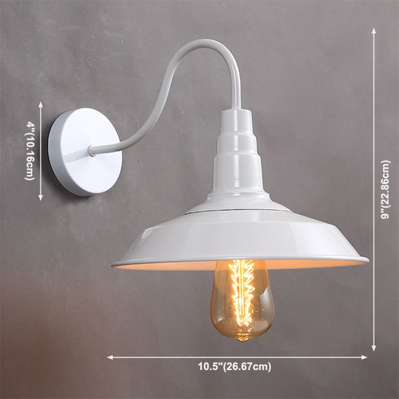 Industrial Metal 1 Light Wall Light with Gooseneck Arm for Stairs Pathway Farmhouse