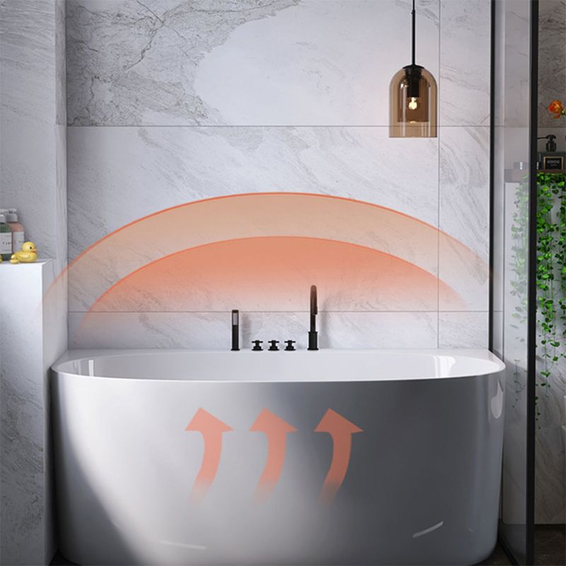 Modern Acrylic Bathtub Center-Front Soaking Bathtub , 22.83-inch Tall