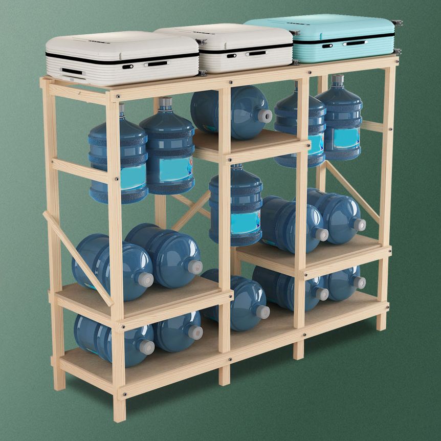 Contemporary Style Wardrobe Pine Solid Wood 1-Door Wardrobe Closet for Bedroom