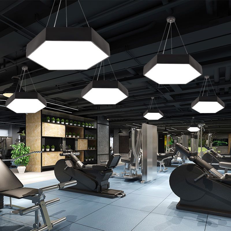 Lampe à la simplicité noire avec des luminaires d'éclairage de pendentif à LED à l'ombre acrylique