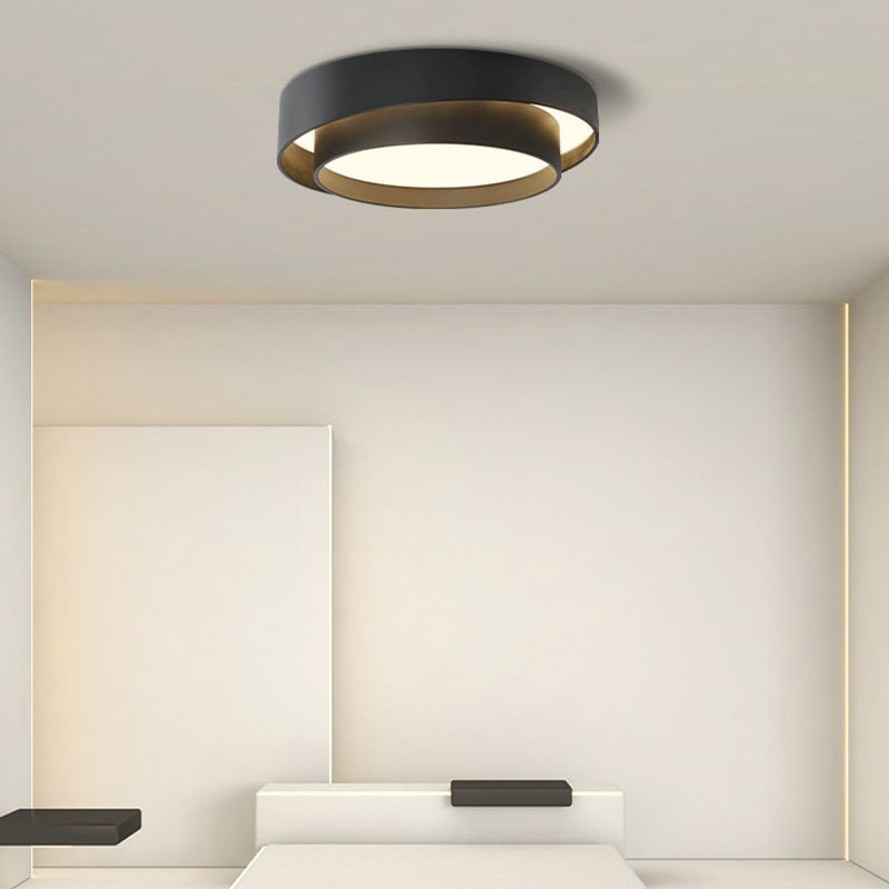 Nordic Round Flush Mount Metal LED Ceiling Light Fixture for Bedroom