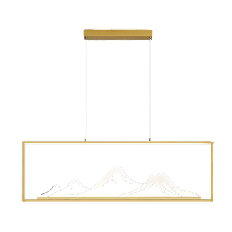 Geometrische Inselleuchte moderne Teelauminselbeleuchtung mit Acrylschatten