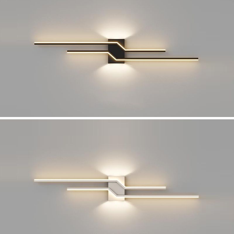 2-Light Modern Wall Mounted Sconce White/Black LED Wall Light for Foyer