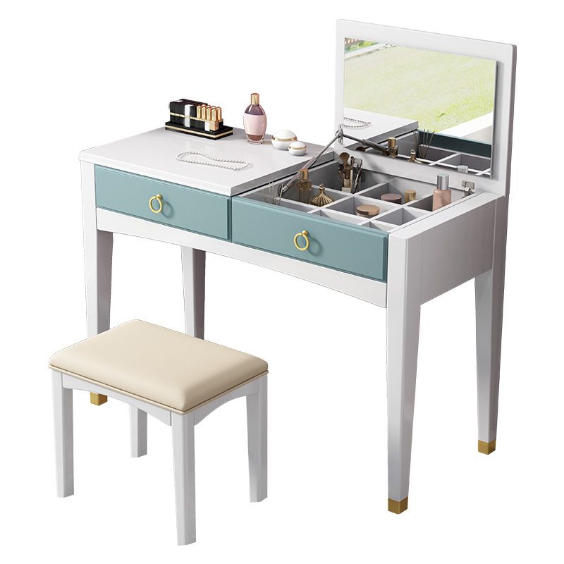 39.37" One Drawer Vanity Table Flip Single Mirror Dressing Table