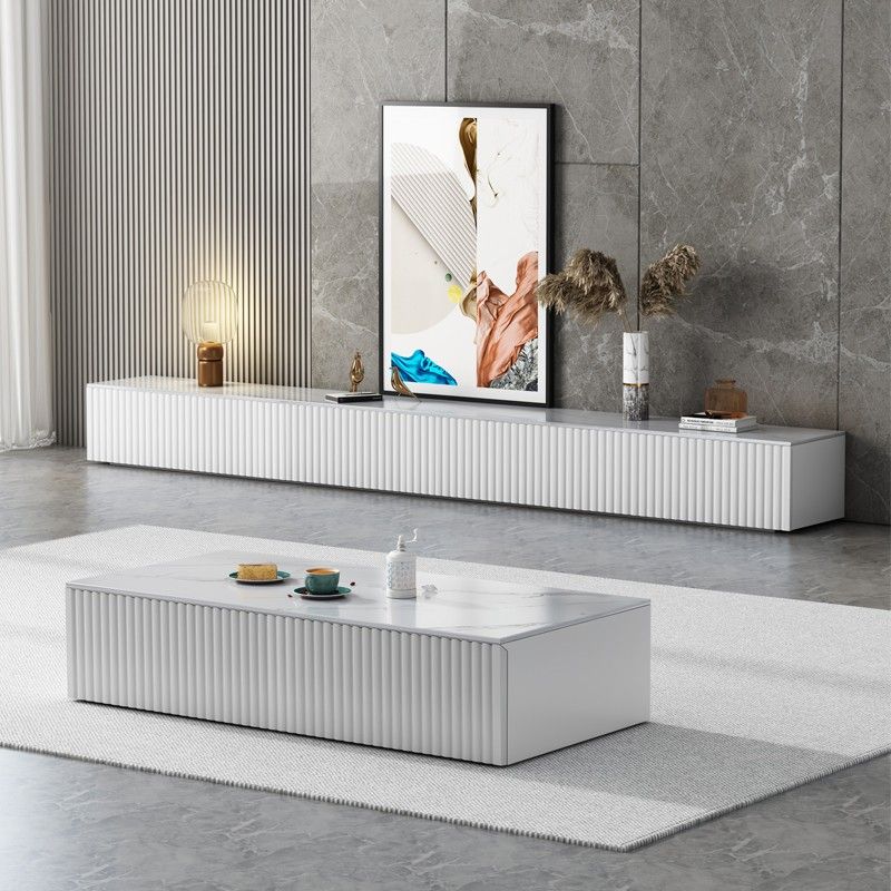 Contemporary TV Stand Console Wood TV Media Stand with Drawers