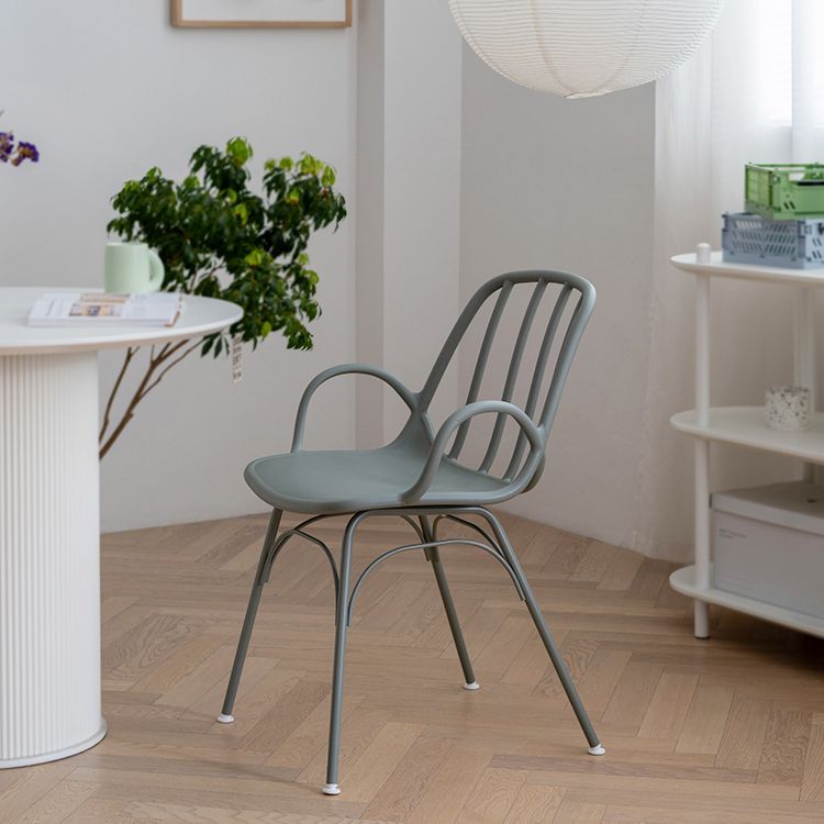 Sillas de comedor de cocina de estilo industrial, sillas laterales con brazo de comedor con patas de metal