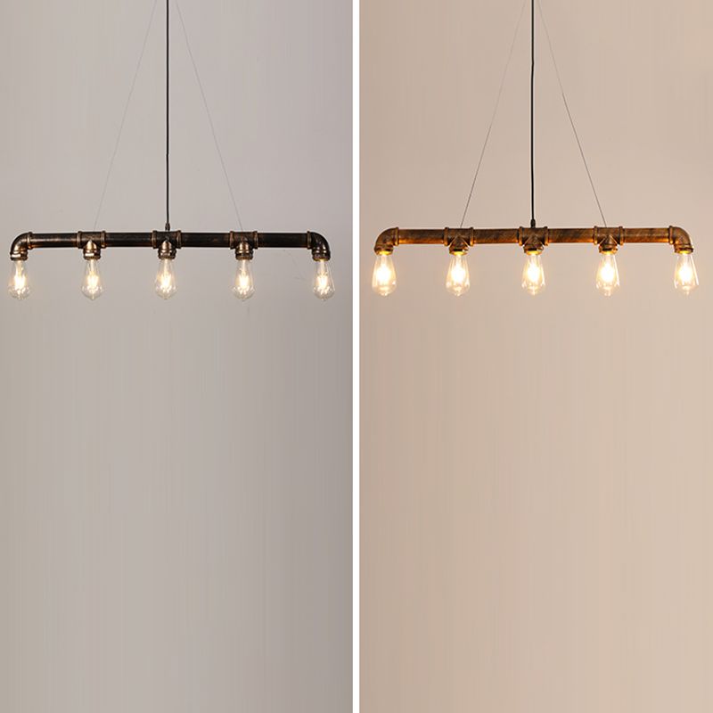 Metal Bare Bulb Island Lighting Freeture Style Industrial Restaurant Isola Penderant Light