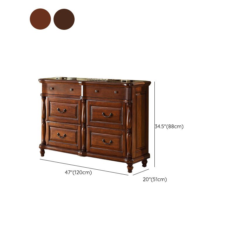Traditional Storage Chest Solid Wood Dresser with 3/4/6/7/9 Drawers