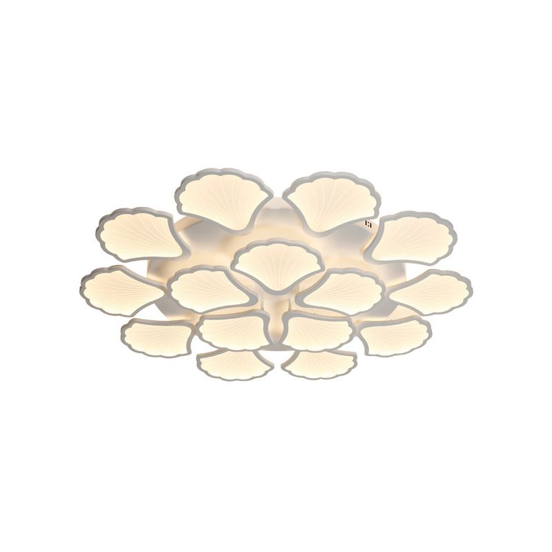 Ceiling Mounted Light Simple Metal Living Room LED Ceiling Lamp in White