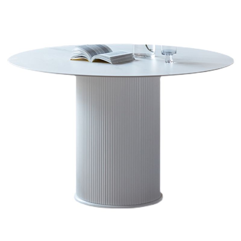 Sintered Stone Top Round Table for Restaurant Modern Kitchen Table with Pedestal Base