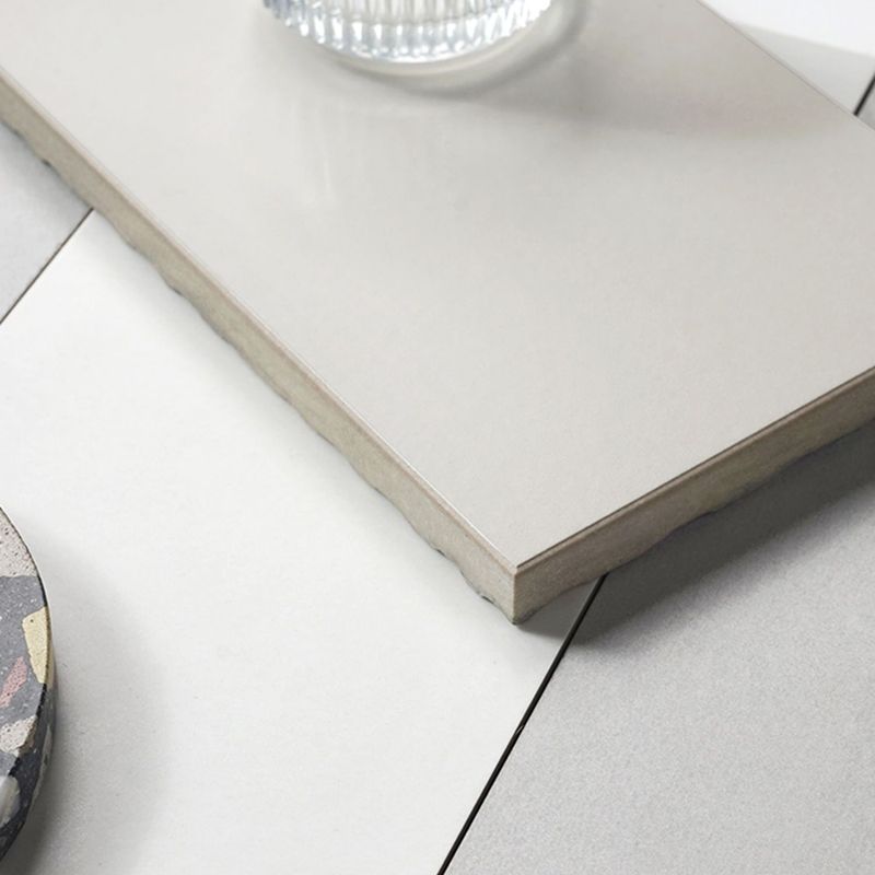 Pure Color Floor Tile Scratch Resistant Rectangle Straight Edge Floor Tile