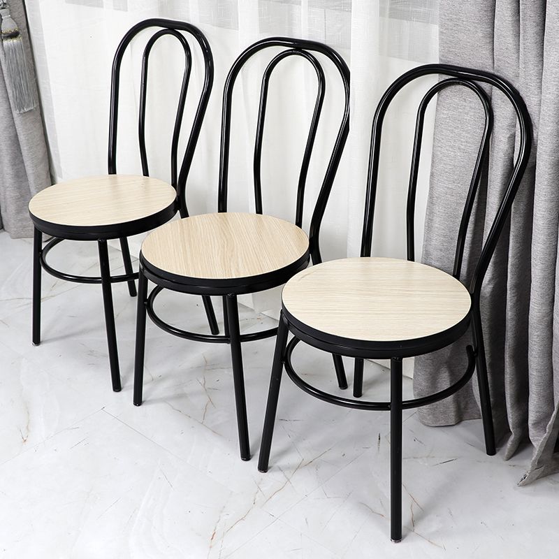 Contemporary Metal Dining Room Chairs Open Back Dining Armless Chair for Home Use