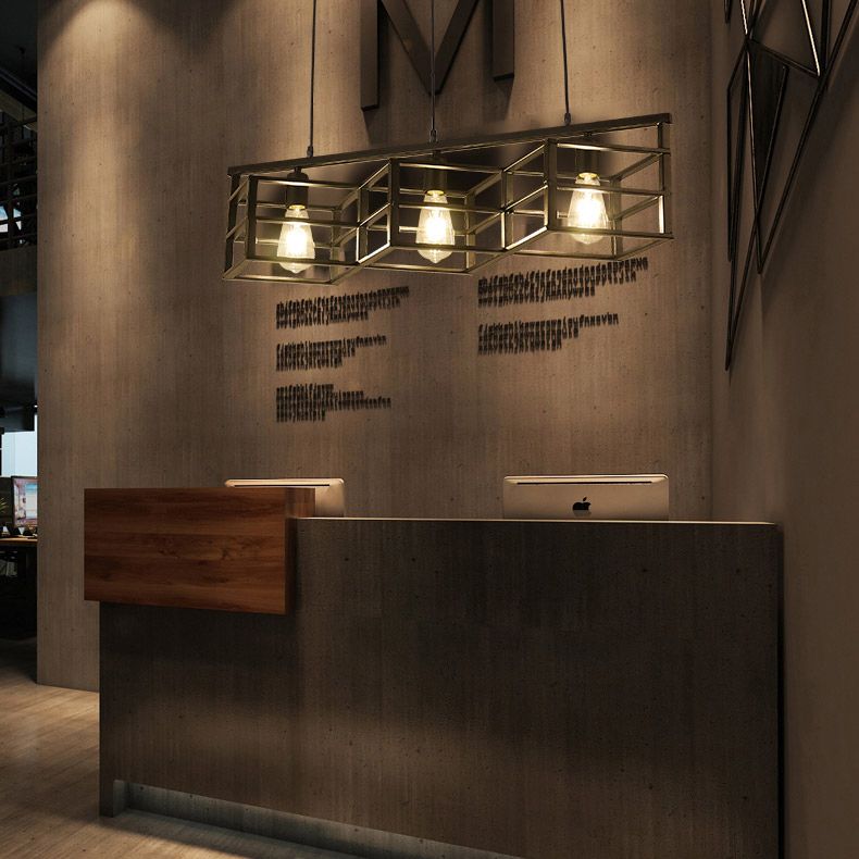 Iluminación colgante de isla metálica INDUSTRIA RESTAURADA NEGRA RESTAURANTE CANDELIER DEL POSTENTO