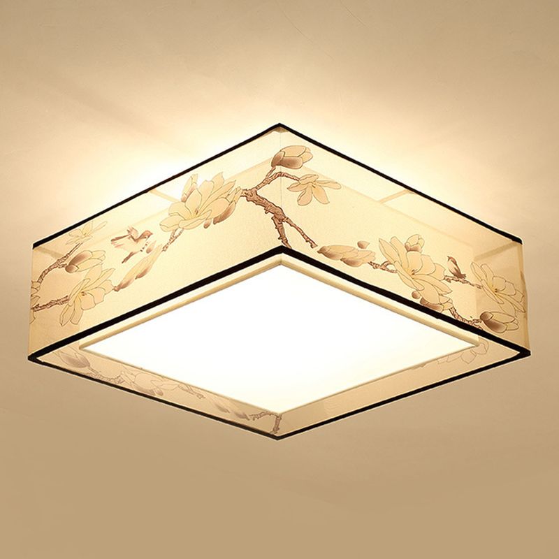 Stof vierkante inbouwverlichting moderne stijl beige inbouw plafondlamp