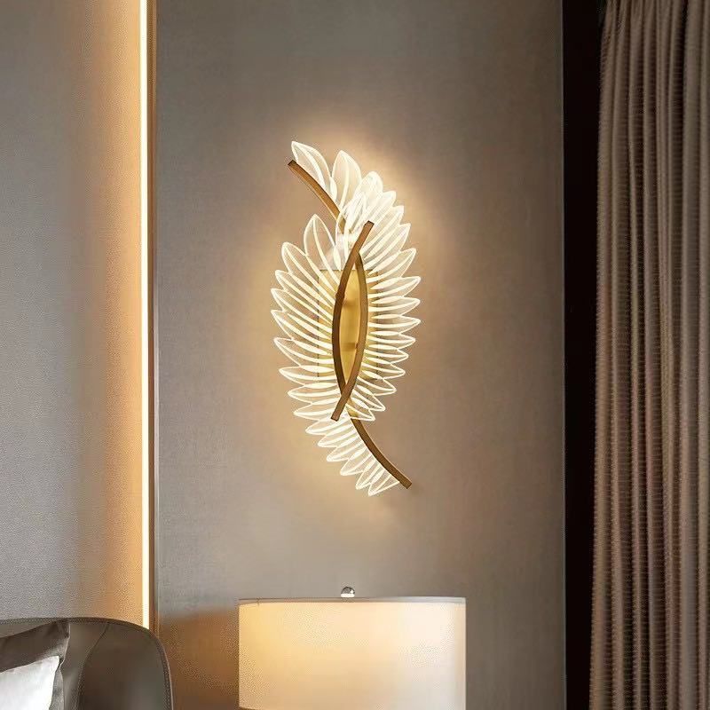 Contemporary Copper Acrylic Wall Mounted Lighting LED Wall Sconce for Bedroom