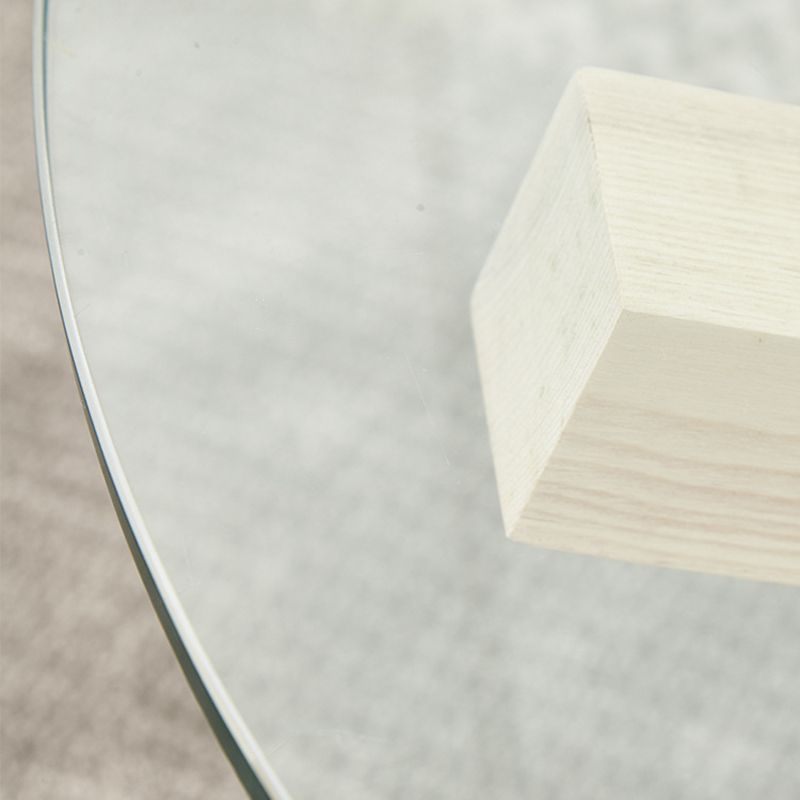 Scandinavian Coffee Table with Solid Wood Cross Legs in Natural