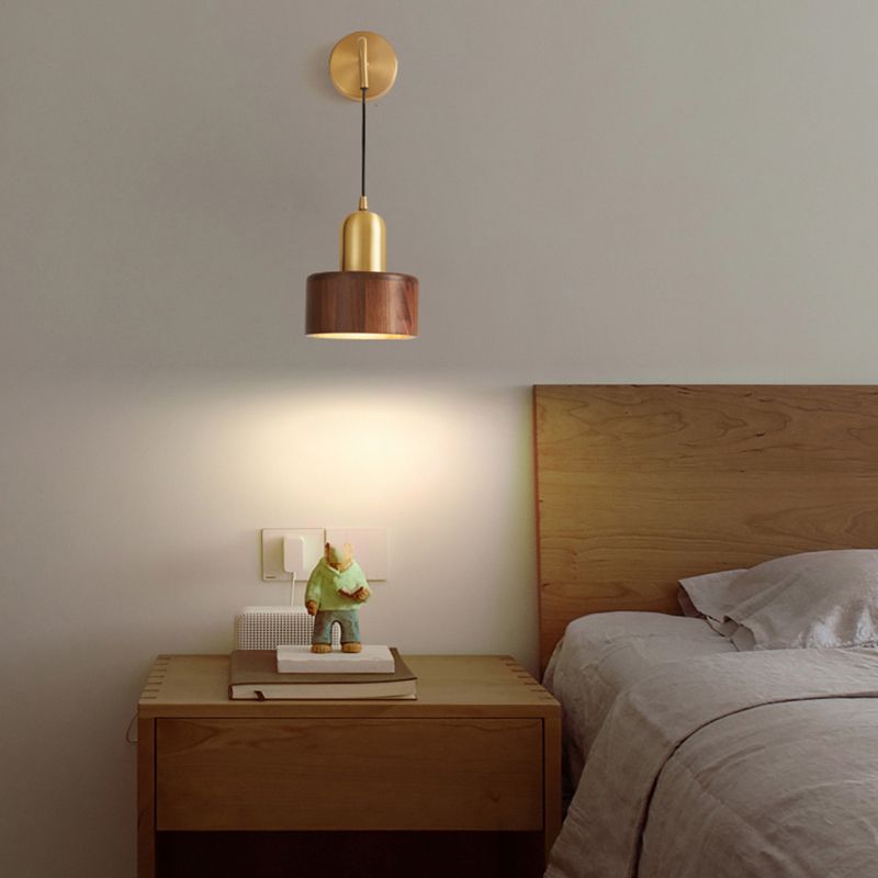 Nordic Wall Light Fixture Minimalist Wooden Wall Light Sconce for Bedroom