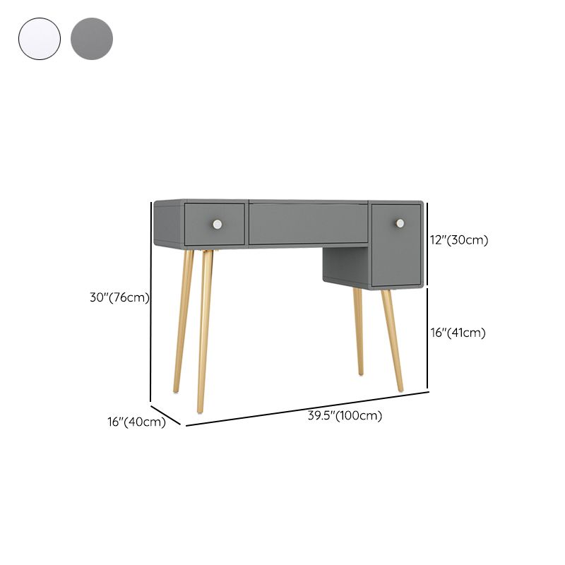 Flip-Top Vanity Set Contemporary 2 Drawers Makeup Dressing Table