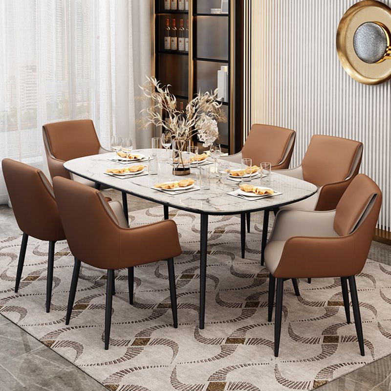 Fauteuil de maison scandinave, dossier solide, chaise de salle à manger rembourrée en métal