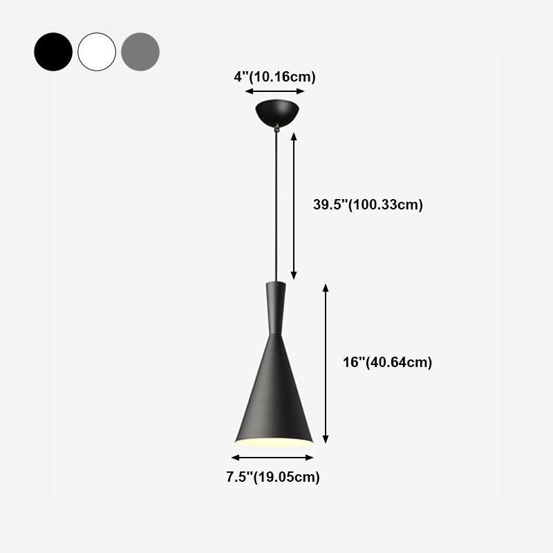 Cone Shade Hanging Lighting Modern Style Metal 1 Light Hanging Lamp for Bedside