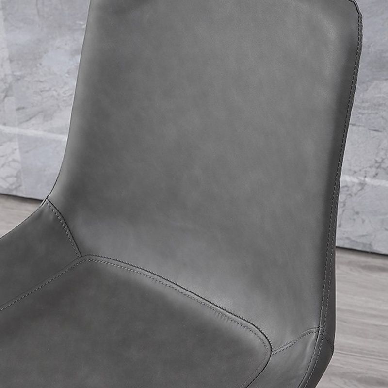 Metal Modern Dining Room Chair Metallic Finish Solid Back Dining Chair