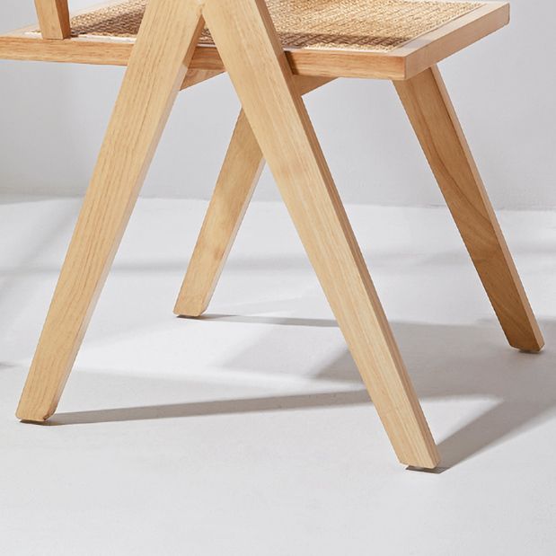 Contemporary Style Chairs Dining Arm Chair with Wooden Legs for Kitchen