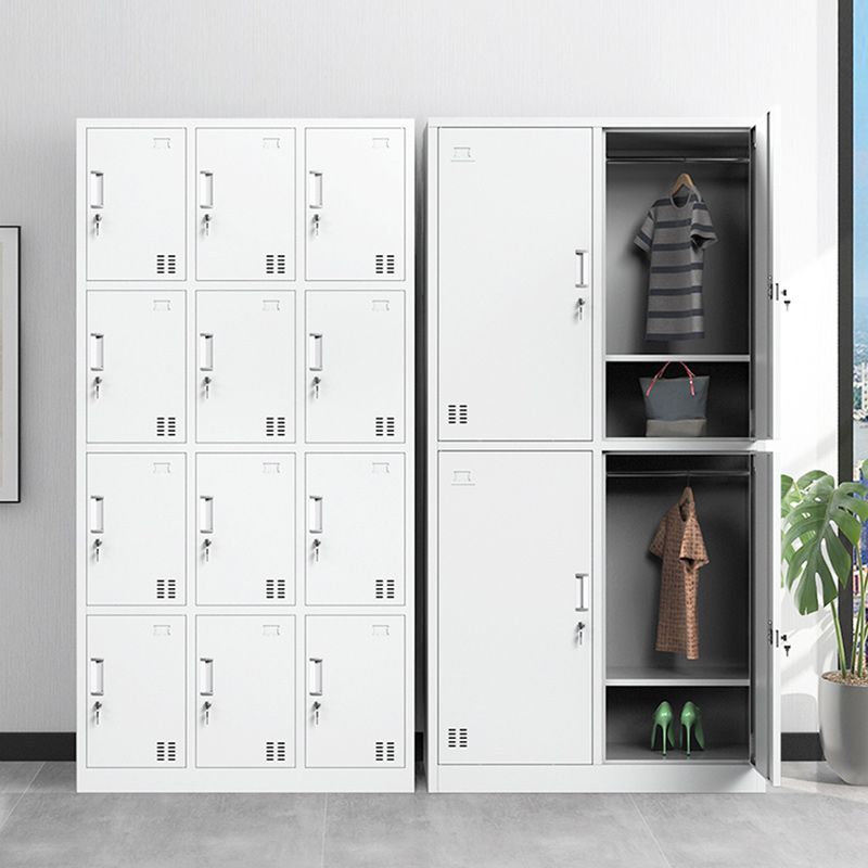 Steel White Storage Cabinet Contemporary Cabinet with Hinged Door