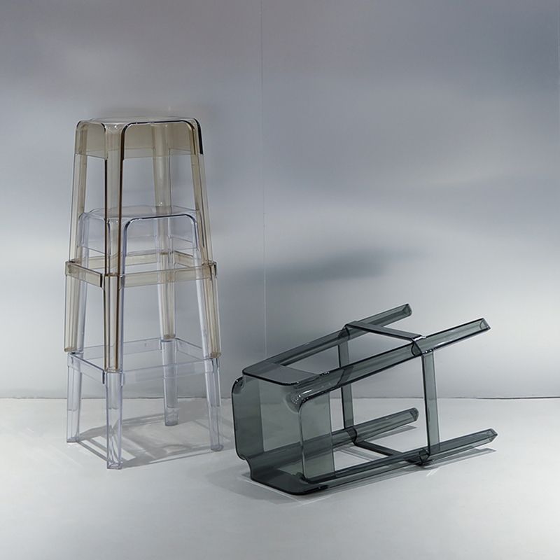 Nordic Style Stackable Barstool Transparent Plastic Bar Stool for Dinning Room