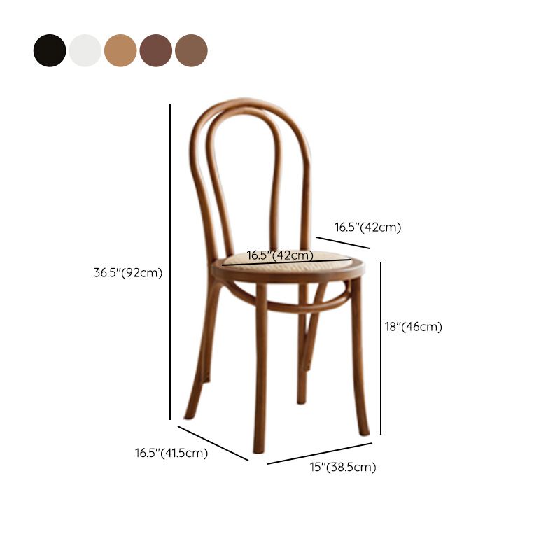 Wood Modern Style Patio Side Chair Open Back Dining Side Chair