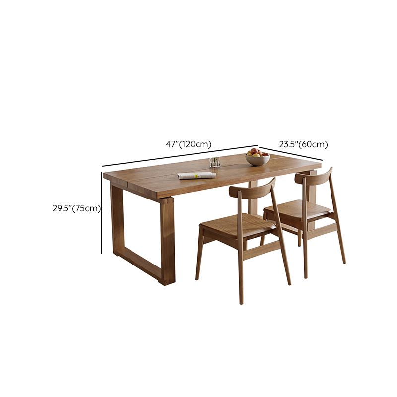 Kitchen Contemporary Dinner Table Rectangle Solid Wood Dining Table