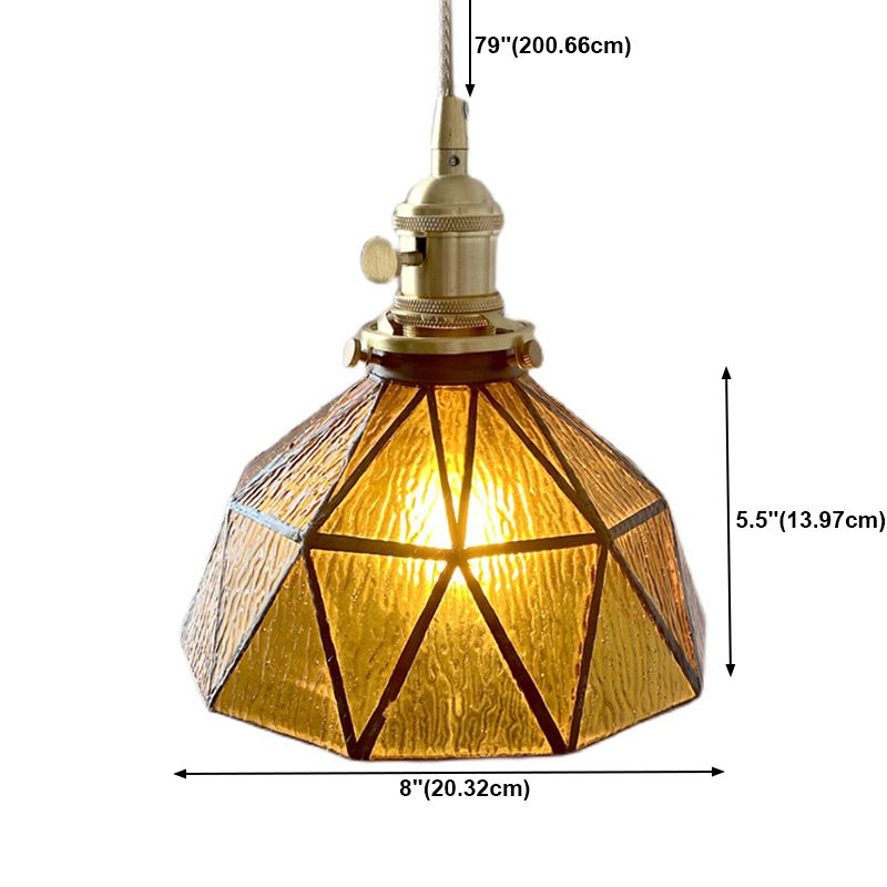 Luce a sospensione di vetro geometrica 1 illuminazione giù per il corridoio