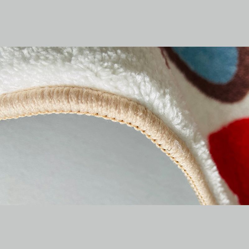 Beige Modern Rug Polyester Grid Indoor Rug Stain Resistant Area Rug for Living Room