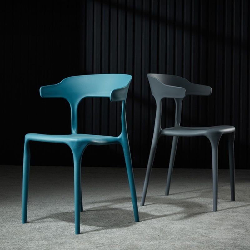 Plastic Modern Dining Chair Open Back Dining Side Chair for Kitchen