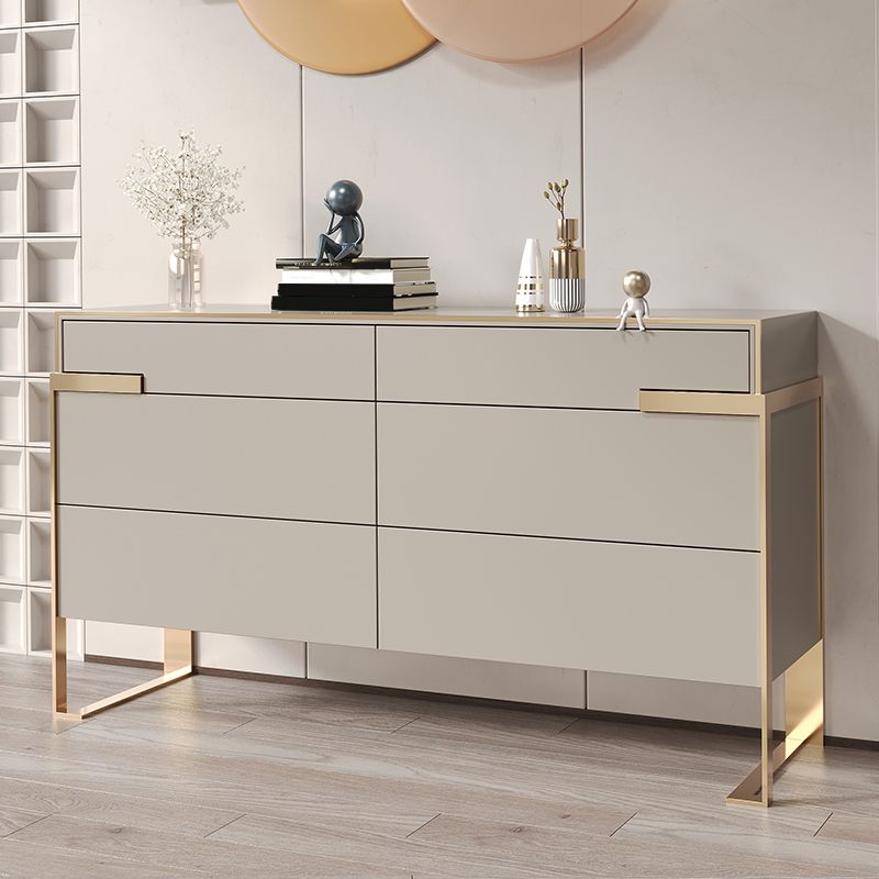 Glam Storage Chest Wooden Storage Chest Dresser with 6 Drawers