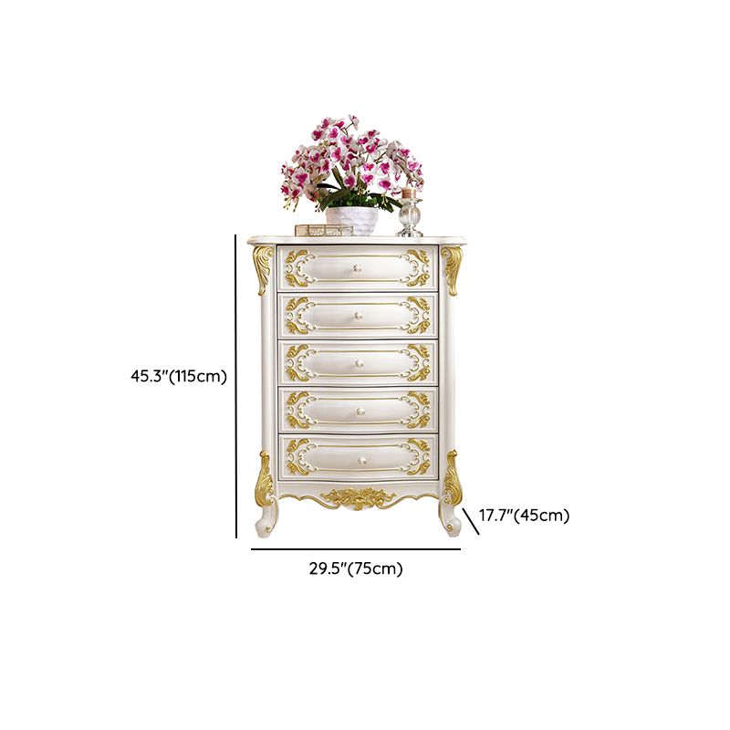 Glam Vertical Lingerie Chest Rubber Wood Storage Dresser for Home