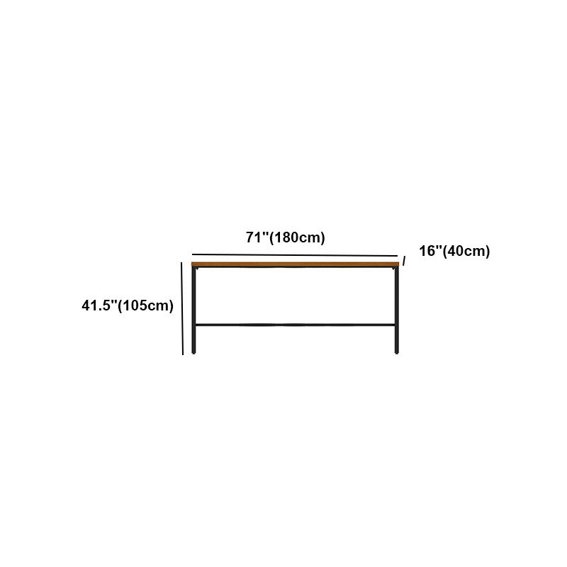 Brown Modern Style Bar Table Solid Wood and Iron Breakroom Bar Table