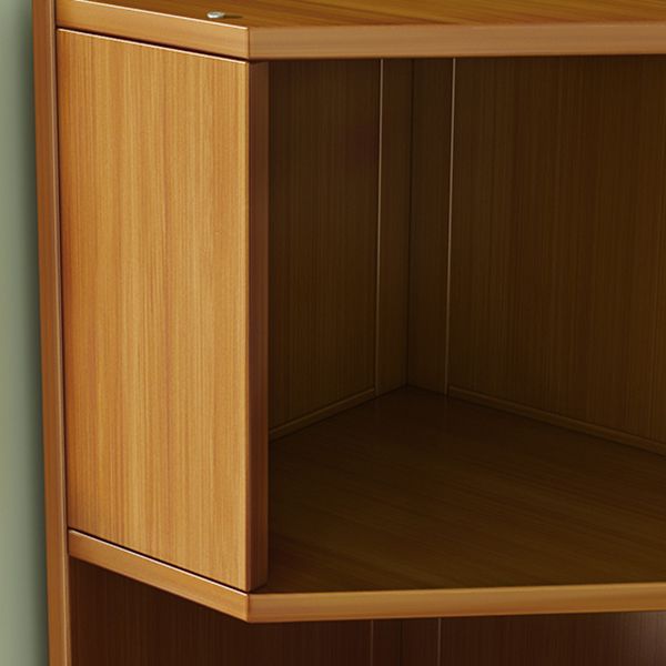 12.6"W Lacquered Accent Chest Brown Mid-Century Modern Chest  with Shelves