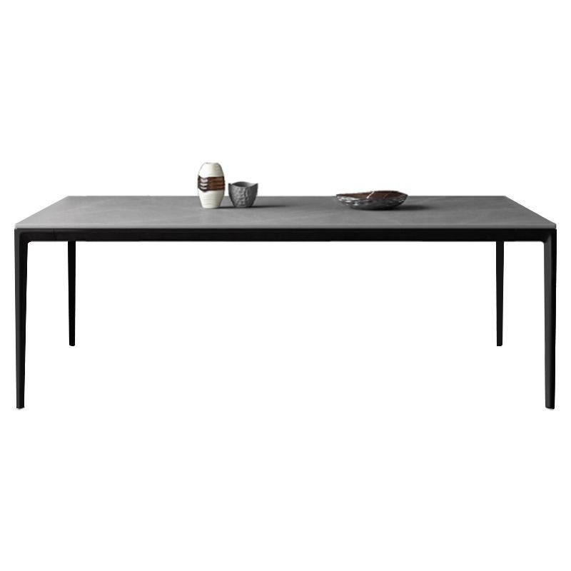 Mesa de comedor de piedra sinterizada estilo moderno Mesa rectangular con base de 4 patas